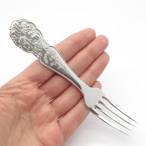 830 Silver Antique Norway Brodrene Mylius &quot;Rodhette og Ulven&quot; Fork
