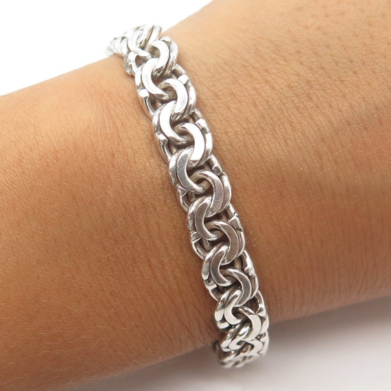 925 Sterling Silver Vintage Mexico Double Cable Link Bracelet - Etsy