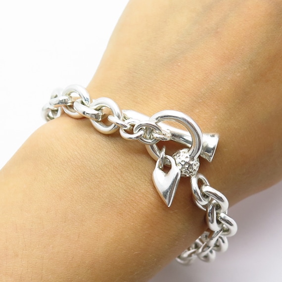 925 Sterling Silver Vintage Rolo Link Bracelet 6.75"