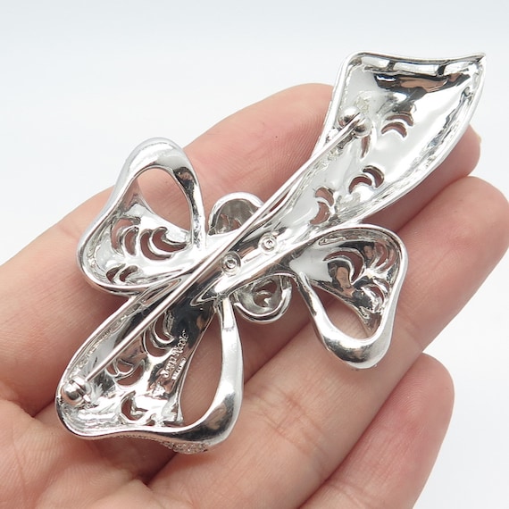 925 Sterling Silver Vintage Jenna Nicole C Z Bow Pin Brooch - Etsy