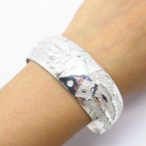 925 Sterling Silver Vintage Israel Modernist Adjustable Cuff Bracelet 7.25&quot;