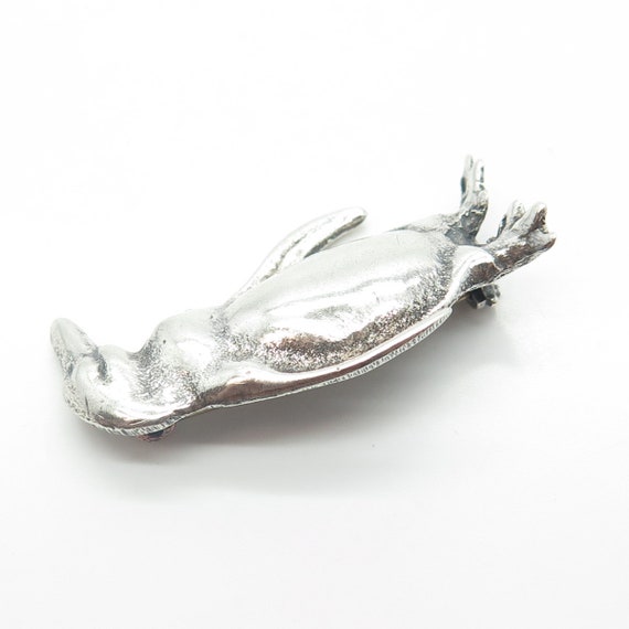 925 Sterling Silver Vintage Penguin Pin Brooch - image 7