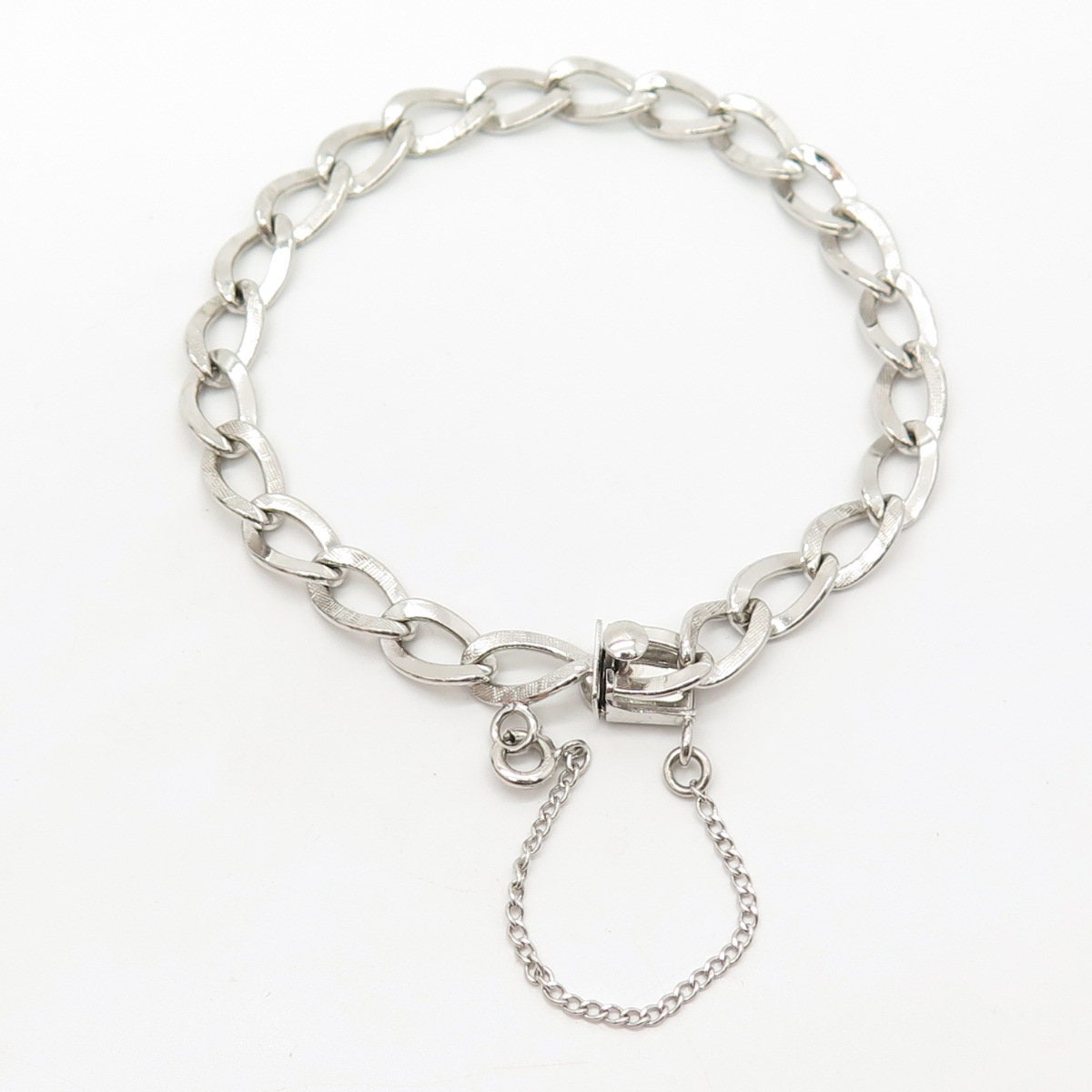 Vintage Sterling Silver Link Bracelet Approx 7.5, Square