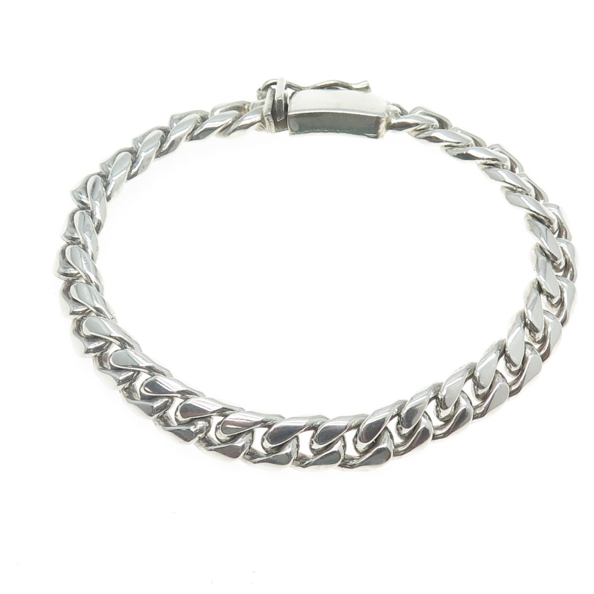 印象のデザイン Sterling 925 Silver 8.25 Bracelet Link Cuban Mexico Vintage アクセサリー