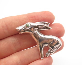 925 Sterling Silver Vintage Mexico Real Turquoise Gemstone Donkey Pin Brooch