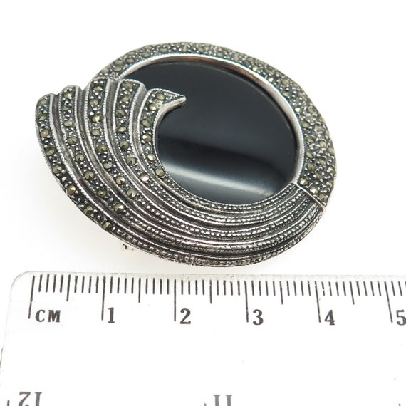 925 Sterling Silver Vintage Black Onyx and Marcas… - image 3