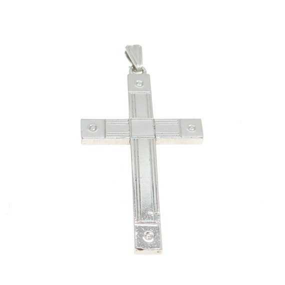925 Sterling Silver Antique Art Deco Cross Religi… - image 4