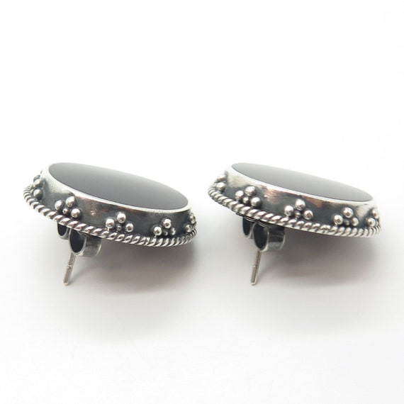 925 Sterling Silver Vintage WOODS Real Black Onyx… - image 7