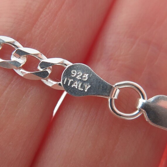 P. LUX 925 Sterling Silver Italy Diamond-cut Flat Curb Link