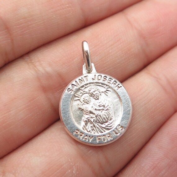 925 Sterling Silver Vintage Italy Saint Joseph Pr… - image 1