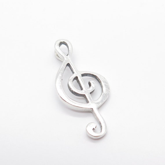 925 Sterling Silver Vintage Treble Clef Music Pen… - image 4