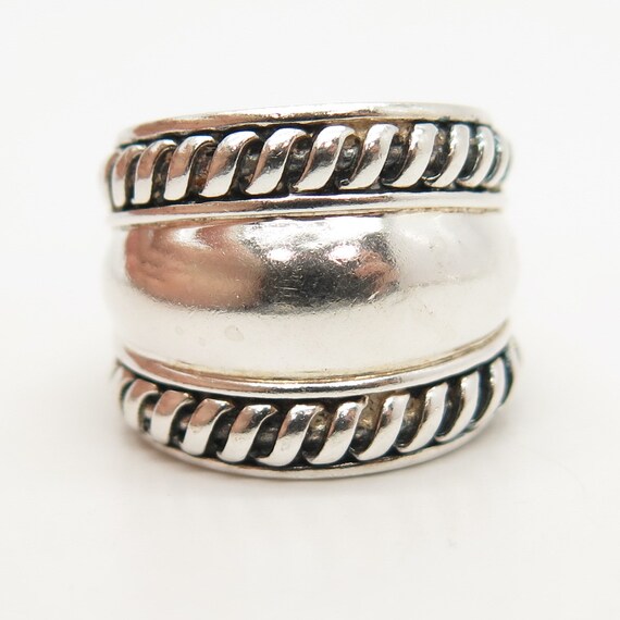 925 Sterling Silver Vintage Domed Ring Size 5 3/4 - image 2