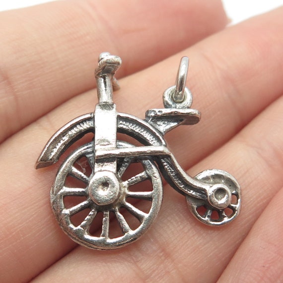 925 Sterling Silver Antique Circus Wheel Pendant - image 1
