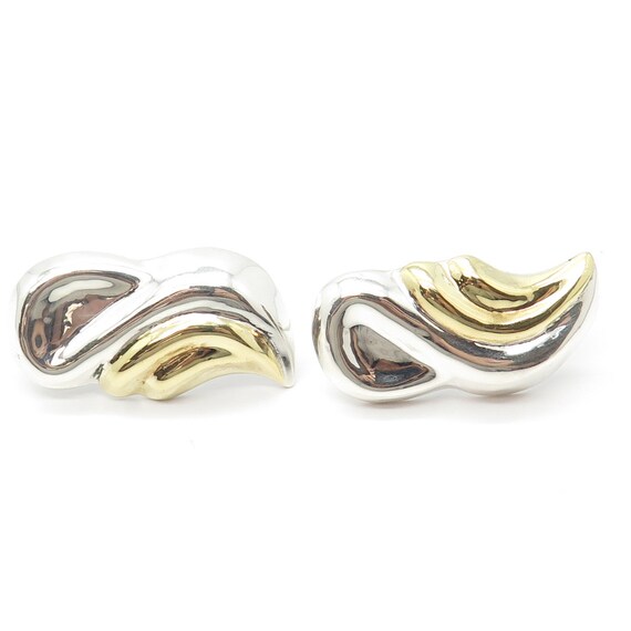 925 Sterling Silver 2-Tone Vintage Mexico Ribbed … - image 7