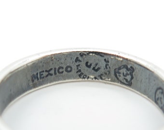 925 Sterling Silver Vintage Mexico Tribal Maze Band Ring Size 8.5