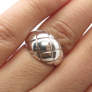 925 Sterling Silver Vintage Cage / Striped Ring Size 6.25