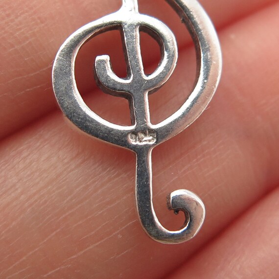 925 Sterling Silver Vintage Treble Clef Music Pen… - image 5