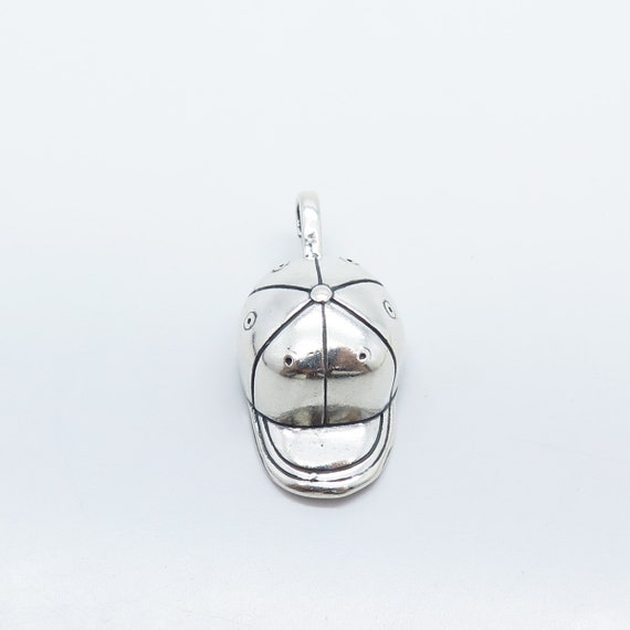 925 Sterling Silver Vintage Shube Cap Pendant - image 4