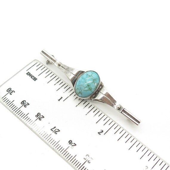 830 Silver Antique Art Deco Real Turquoise Gemsto… - image 3