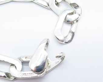 925 Sterling Silver Vintage Mexico Square Link Bracelet 6.25