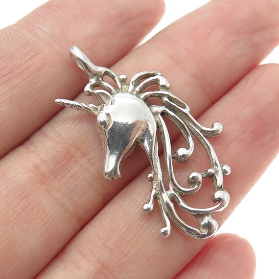 925 Sterling Silver Vintage Mythical Unicorn Pendant - Etsy