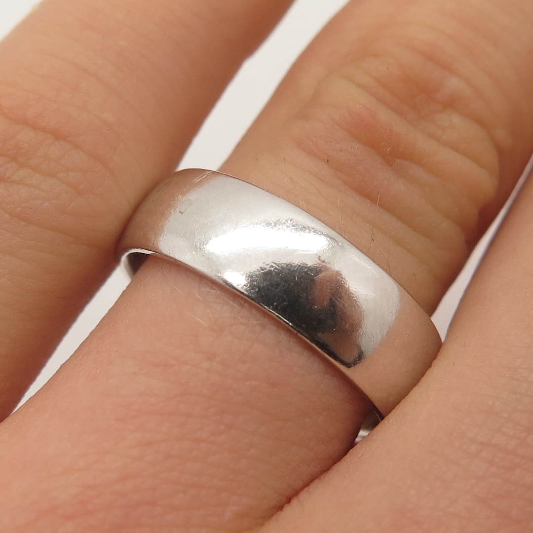 925 Sterling Silver Vintage Classic Band Ring Size 9.25 - Etsy 925 Sterling Silver Vintage Classic Band Ring Size 9.25 - Etsy