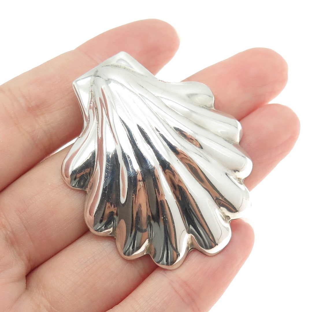 925 Sterling Silver Vintage Mexico Seashell Slide Pendant - Etsy