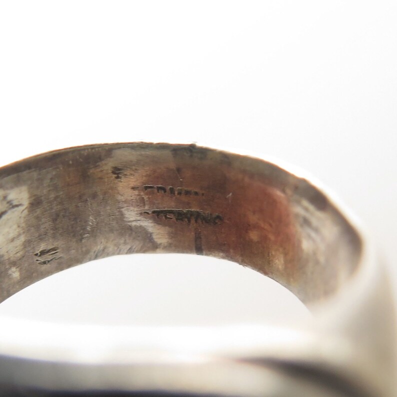 925 Sterling Silver Real Agate Gemstone Ring Size 5 14