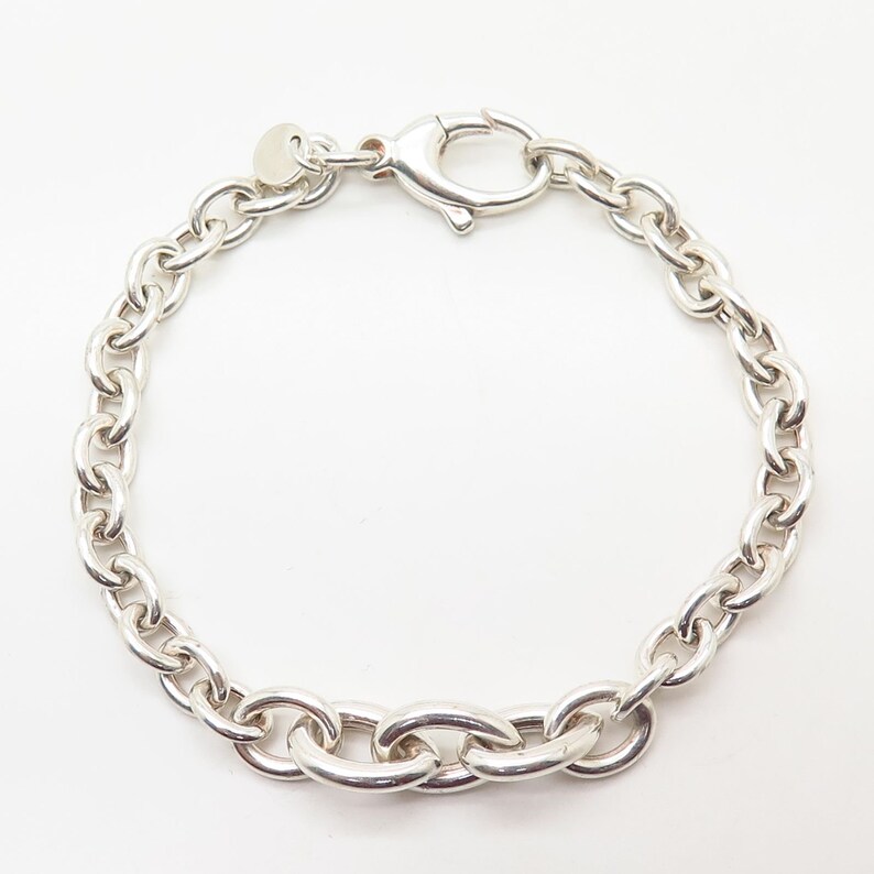 Signed 925 Sterling Silver Cable Link Bracelet 6 34
