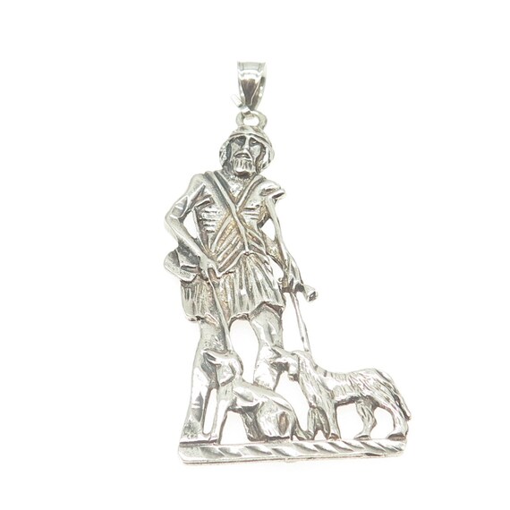 925 Sterling Silver Vintage St. Lazarus Religious… - image 4