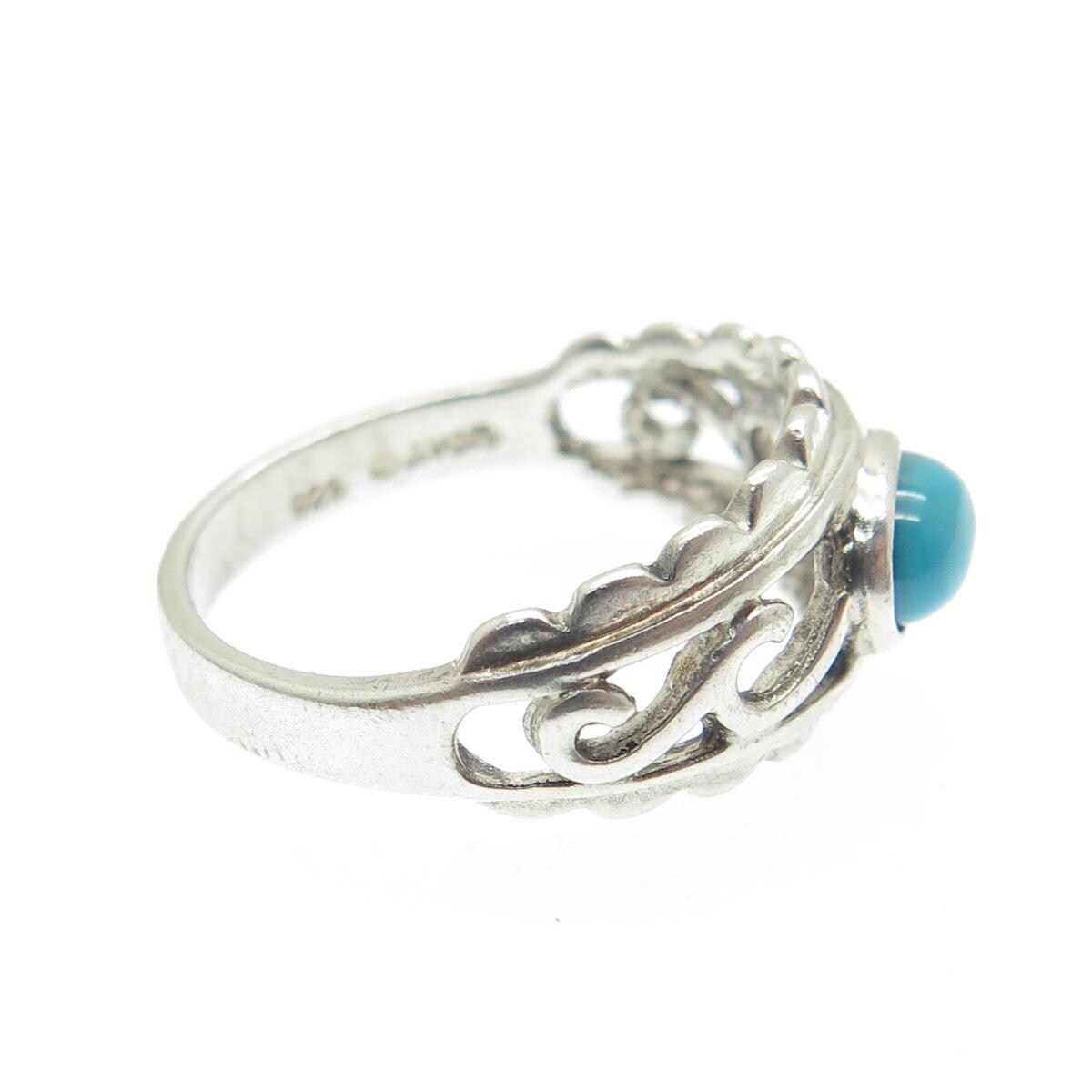 AVON 925 Sterling Silver Vintage Real Turquoise Ornate Ring Size 5.5 - Etsy