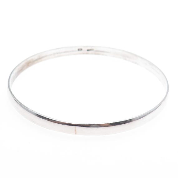 925 Sterling Silver Vintage Mexico Bangle Bracelet 9.25" View 4