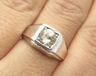 925 Sterling Silver Vintage Rhinestone Square Ring Size 8.25 925 Sterling Silver Vintage Rhinestone Square Ring Size 8.25
