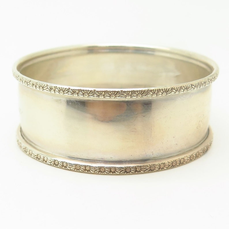 Antique Webster Co 925 Sterling Silver Floral Design Napkin Ring Holder