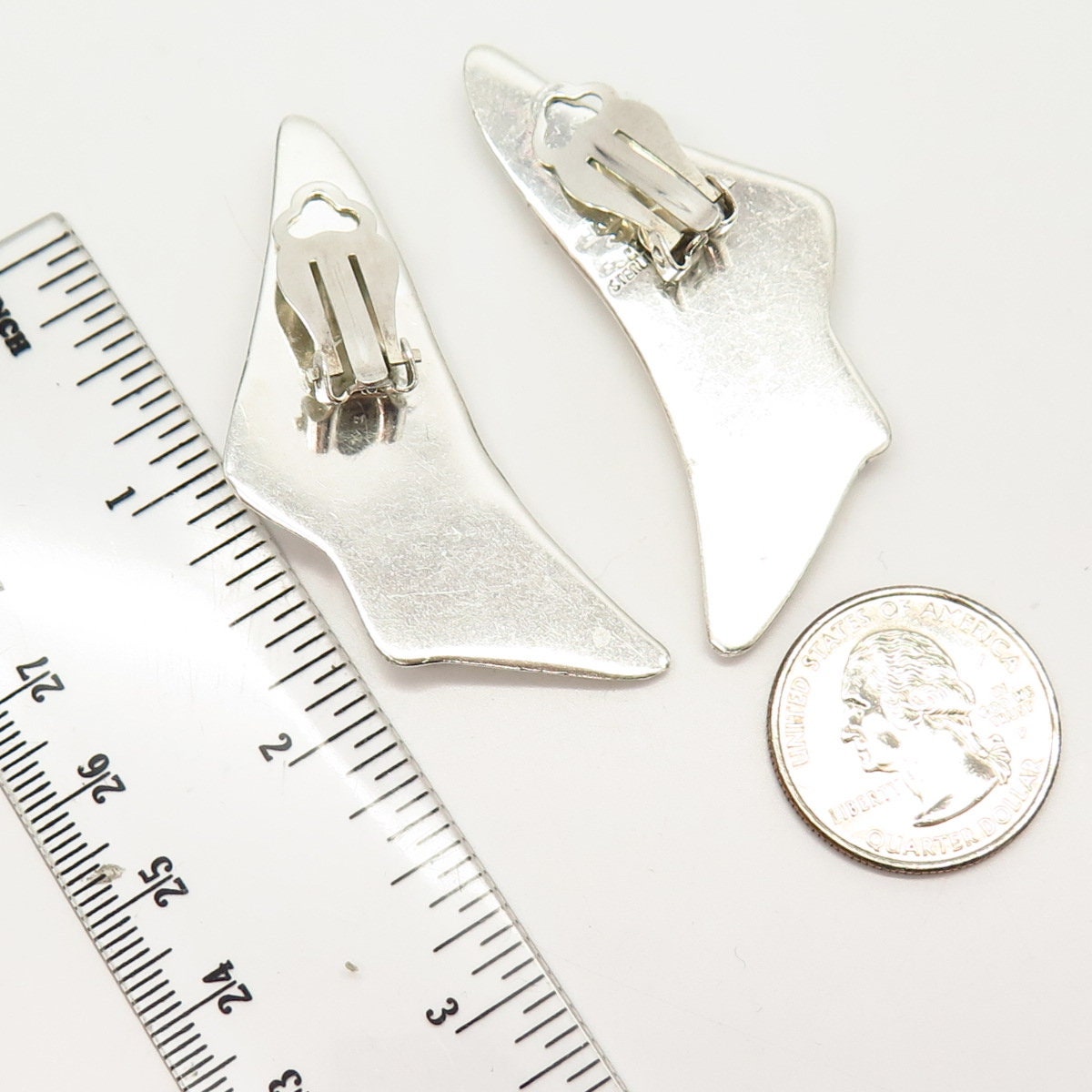 Vintage Mexican Sterling Silver 925 Handmade Ribbed Shell Earrings, Stamped 925  Mexico TF-74 - Etsy UK