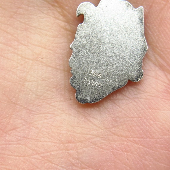 925 Sterling Silver Vintage Tribal Face Pendant - image 4