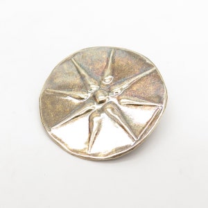 925 Sterling Silver Vintage Star Pin Brooch / Pendant image 5