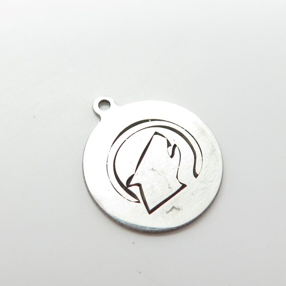 925 Sterling Silver USA Two In Town Wolf Charm Pendant View 4