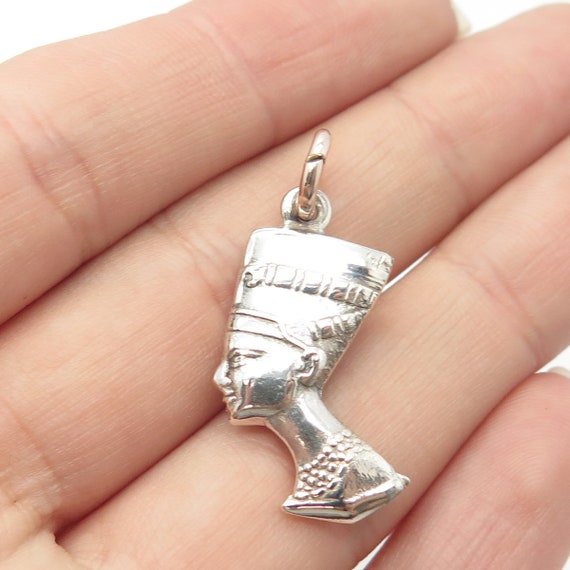 925 Sterling Silver Vintage Pharaoh Nefertiti Egy… - image 2