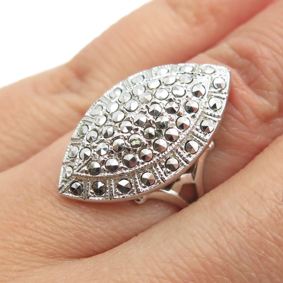 THEDA 925 Sterling Silver Antique Art Deco Real Marcasite