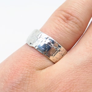 925 Sterling Silver Vintage Textured Band Ring Size 5.25