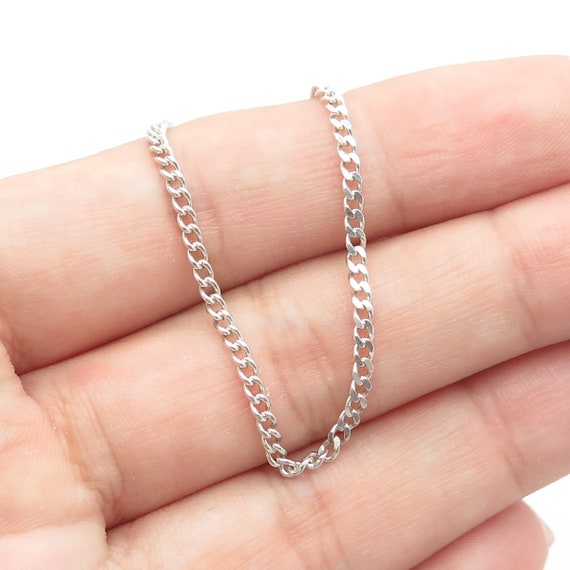 925 Sterling Silver Italy Cuban Chain Necklace 24" - image 1