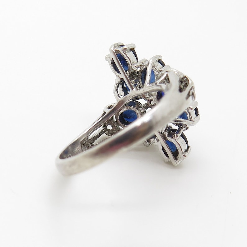 925 Sterling Silver Real Sapphire Gemstone Ring Size 7