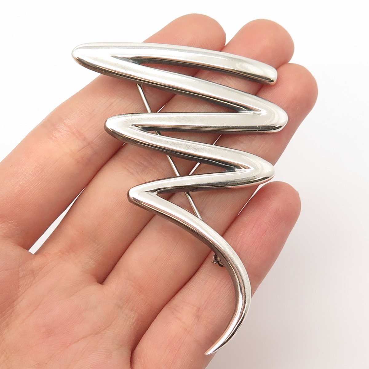 極美品  91 Brooch 925 Vintage 925 Sterling Silver Vintage Zigzag Pin Brooch - Etsy