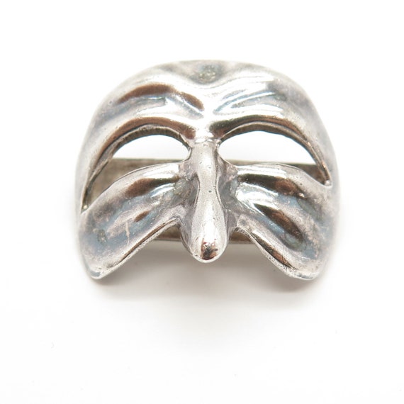 925 Sterling Silver Vintage Mexico Mask Design Pi… - image 3