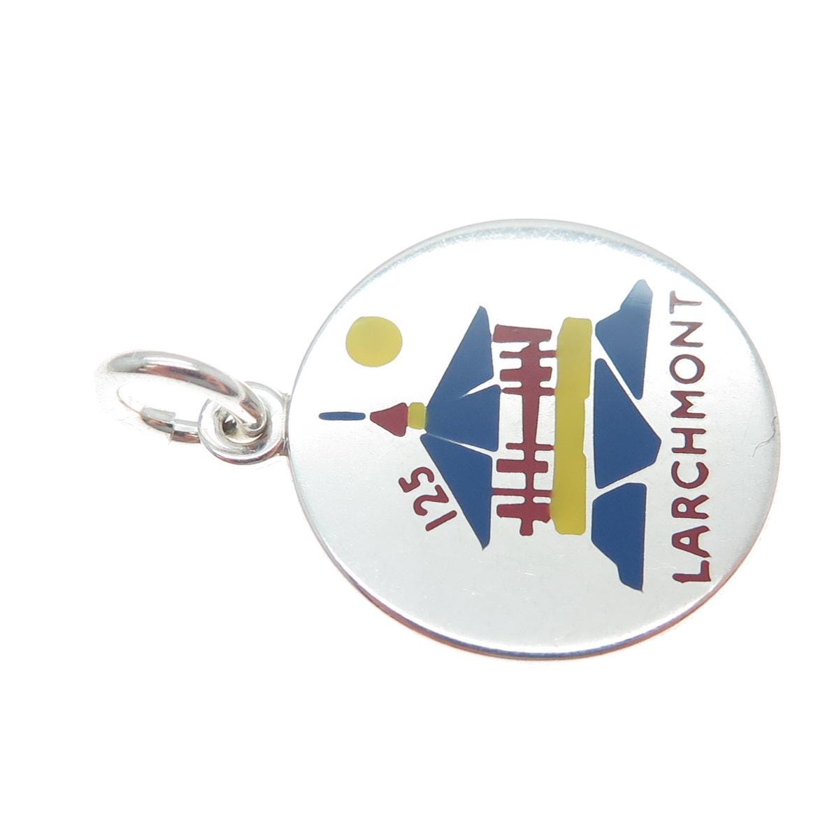 CHARLES THOMAE 925 Sterling Silver Vintage Enamel Larchmont Charm