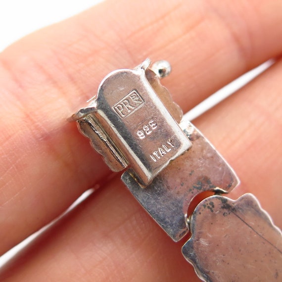 925 Sterling Silver Italy Fancy Link Bracelet 6 3… - image 4