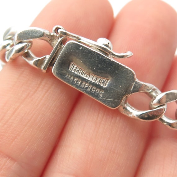 925 Sterling Silver Vintage Mexico Cuban Link Bracelet 8 1/4
