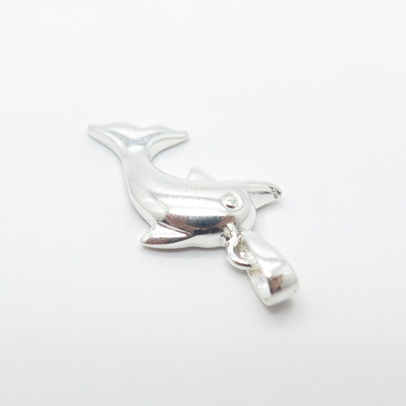 925 Sterling Silver Vintage Friendly Dolphin Char… - image 6