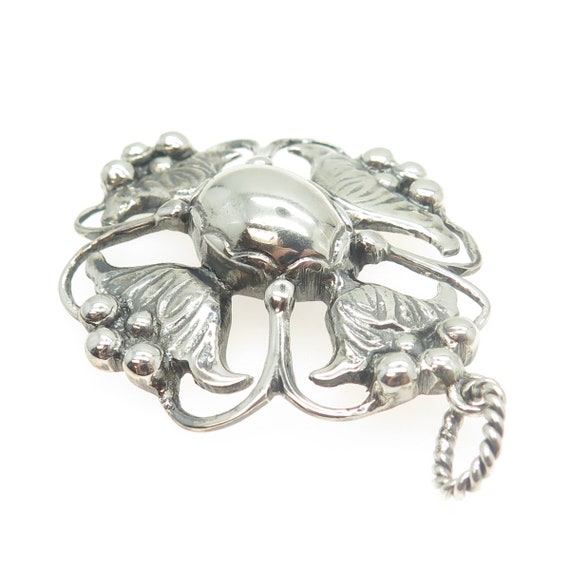 925 Sterling Silver Antique Art Deco Cross Floral… - image 6